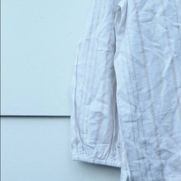 Loft Outlet Striped Top Blouse Front Button V Neck - Picture 6 of 6